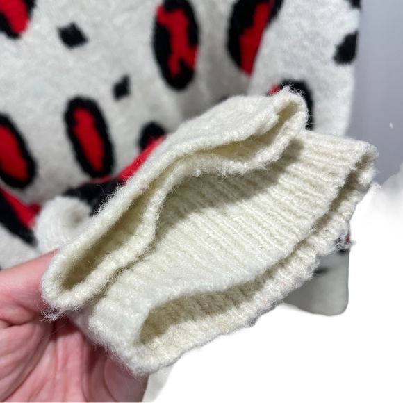 * FORT Colorblock Leopard Print Crewneck Sweater Size S - Picture 4 of 6